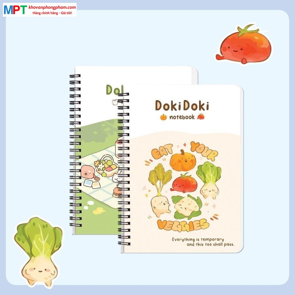 Sổ lò xo Hải Tiến A5 200 trang DOKI DOKI 7079 - Kích thước 150 x 210 mm, Định lượng 70gsm
