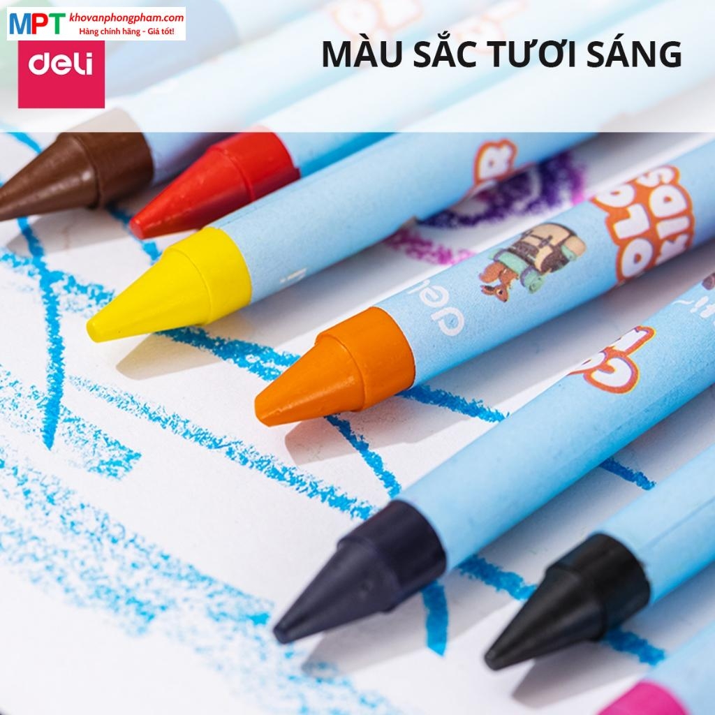 Bút sáp màu 10 màu Deli EC225-10 - Color Kids