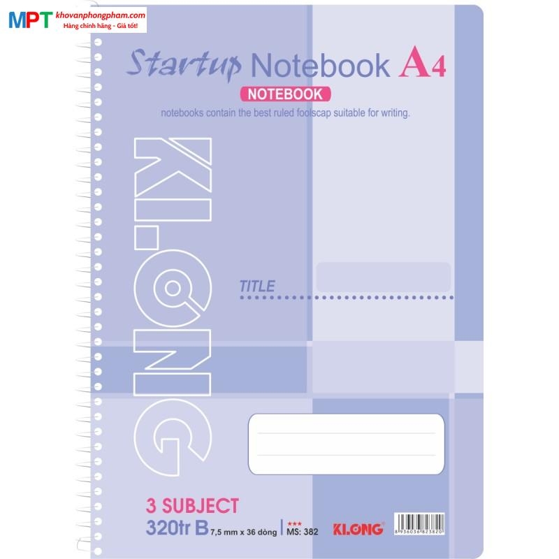 Sổ lò xo Klong đơn A4 320 trang Ms382