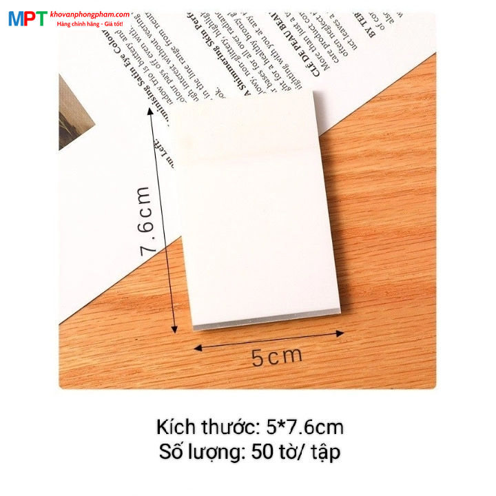 Giấy nhớ trong suốt 3x2 - Kích thước: 76x50mm - 50 tờ/tập