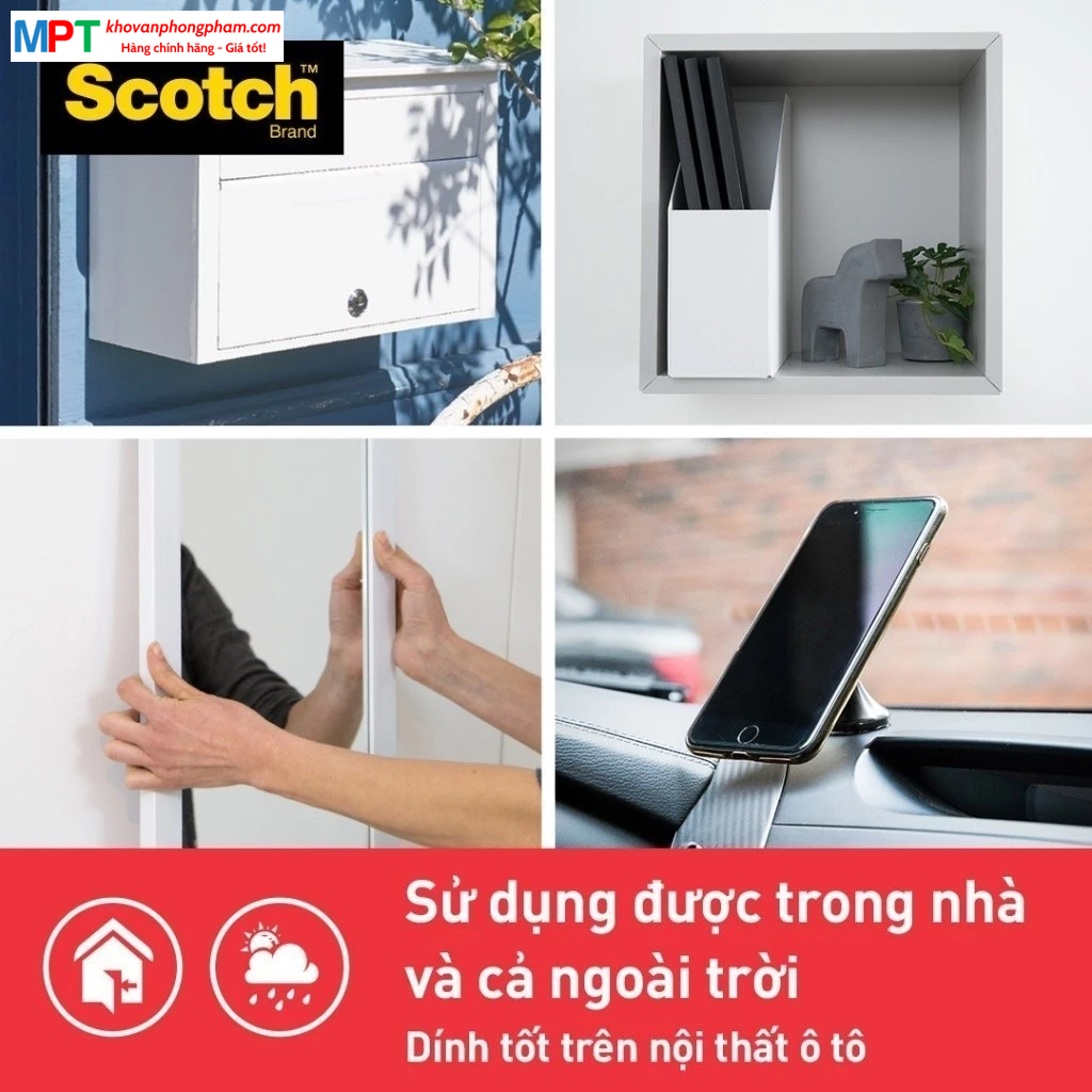 Băng dính hai mặt siêu chịu lực 3M SCOTCH 414-S19 - Kích thước: 19mm x 1.5m, chịu trọng tải 6,7kg - Nhập khẩu bởi 3M Việt Nam
