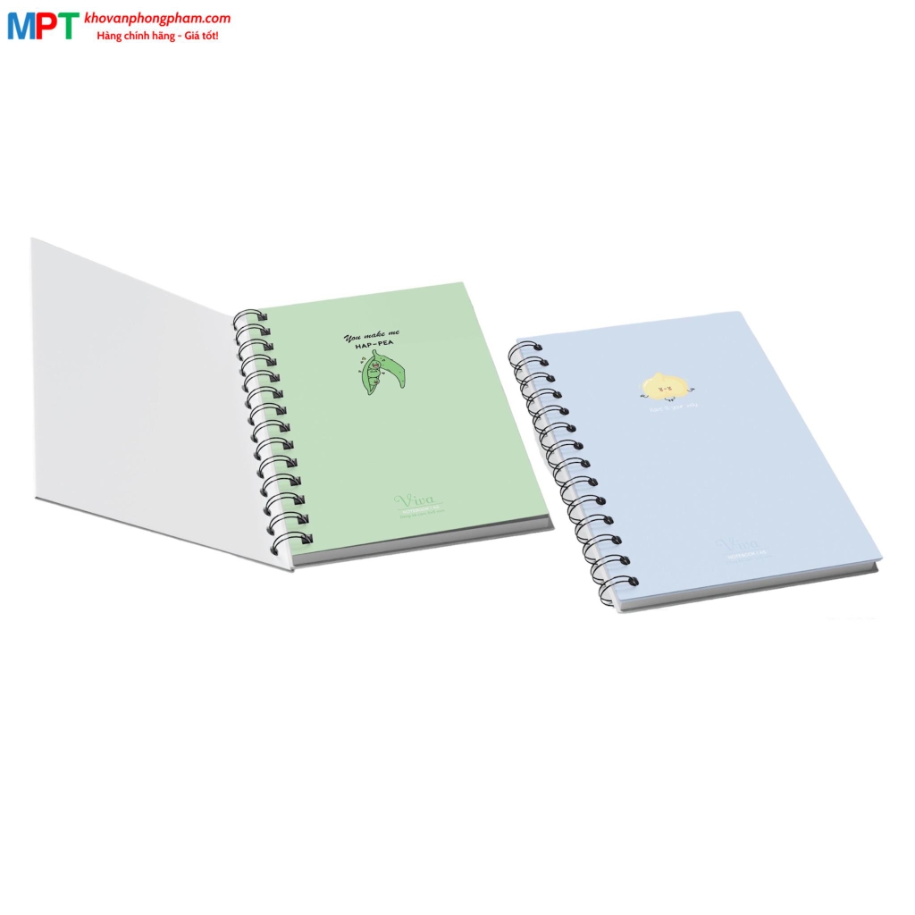 Sổ lò xo bìa nhựa cao cấp VIVA khổ A5 Hải Tiến 200 trang 6522 (KT: 150x210mm) - Kẻ Caro 5x5mm