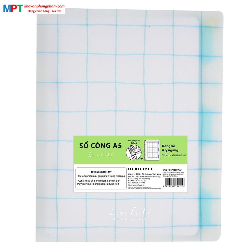 Sổ Binder còng nhựa dòng kẻ 4 ly ngang Campus Line Filed khổ A5 - 50 tờ đơn