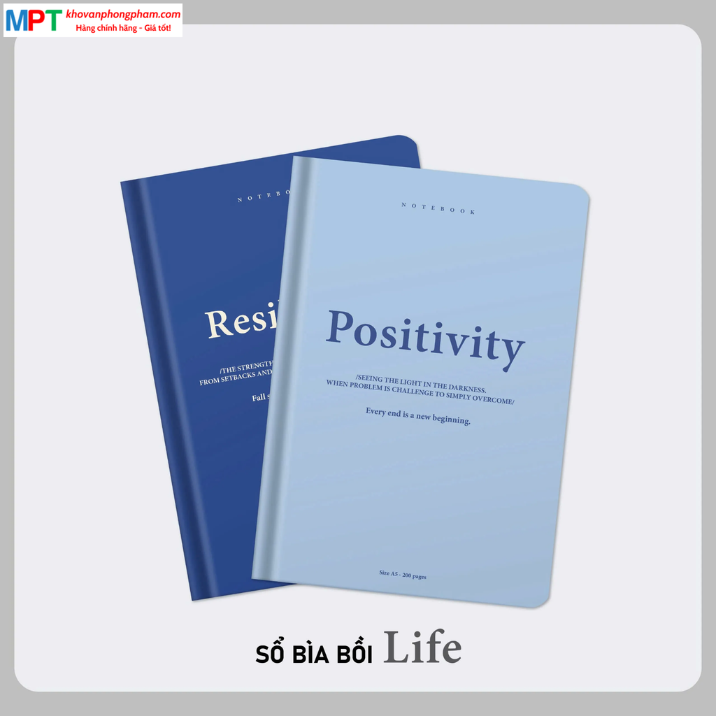 Sổ bìa bồi LIFE 6 - 160 trang 8618 - Kích thước 150 x 210mm - Định lượng 100gsm, kẻ caro