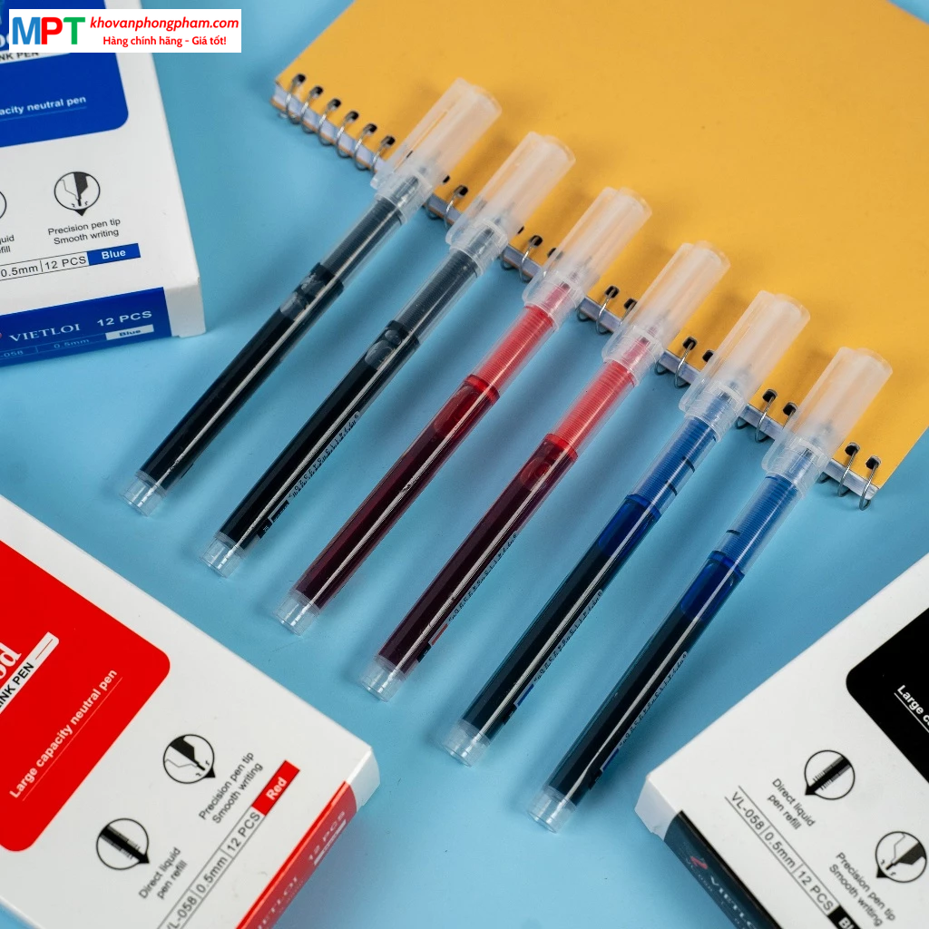 Bút Gel Việt Lợi VL-058 ngòi 0.5mm - mực ra đều, nhanh khô, nét êm trơn