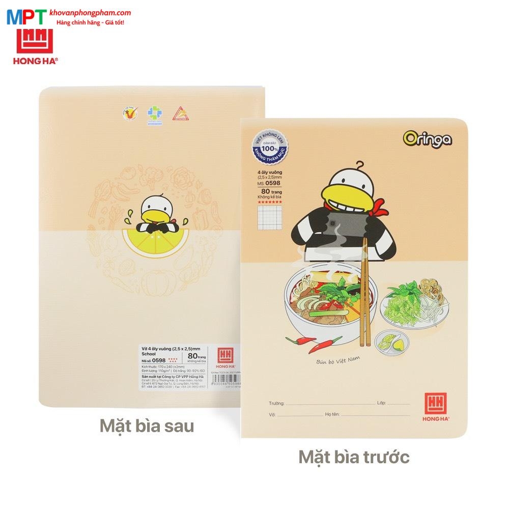 [MẪU MỚI 2024] Vở 4 ô ly Hồng Hà 80 trang ORINGA 0598 - Định lượng 110gsm 7 sao - Mua 5 quyển tặng 1 bút chì