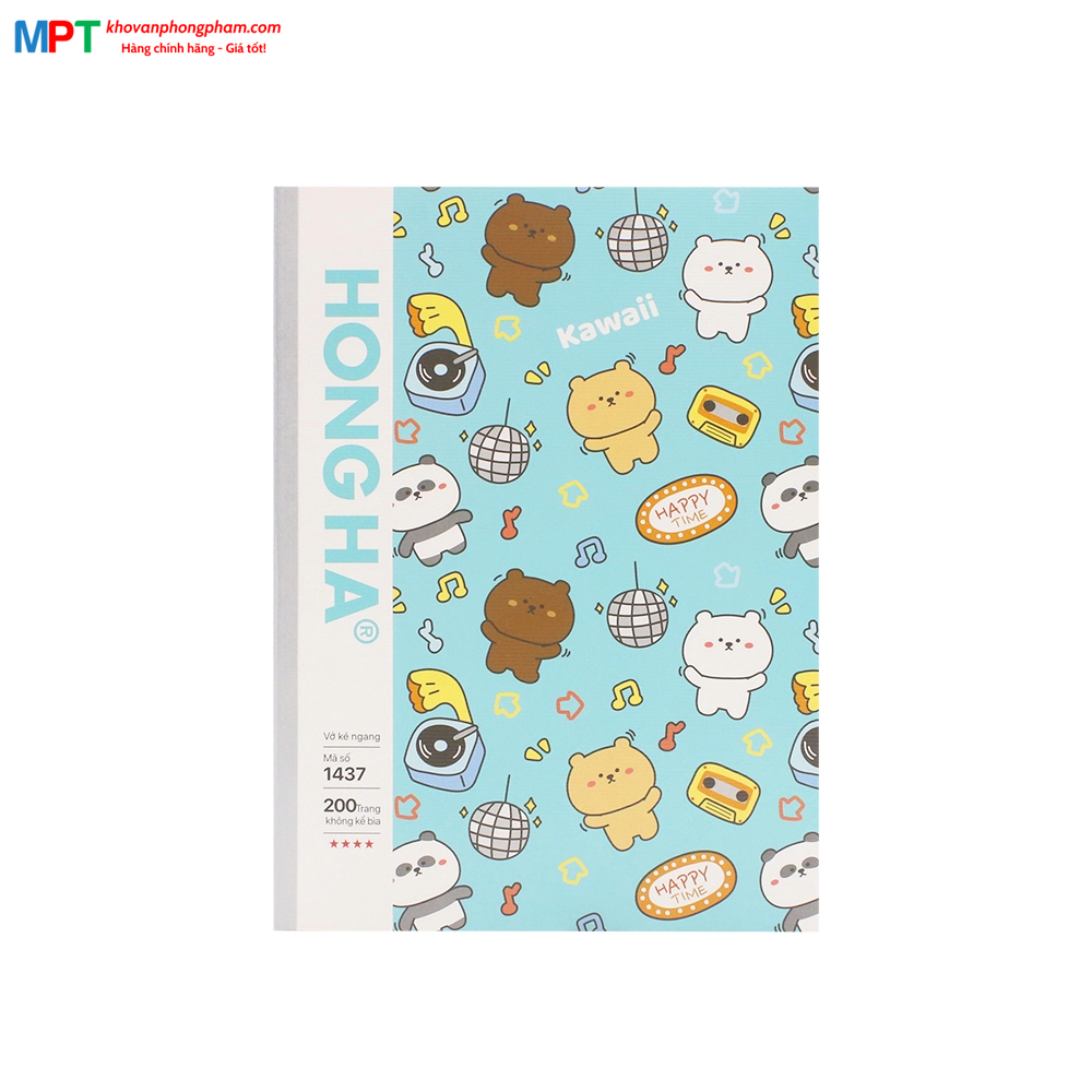 Vở kẻ ngang Hồng Hà 200 trang Study Oringa 1437 - Định lượng 70gsm, giấy chống lóa, mỏi mắt - Mua 5 quyển tặng 1 bút xoá