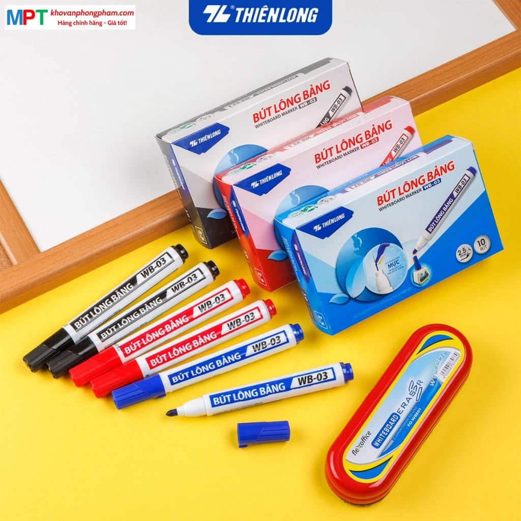 [CHÍNH HÃNG] Bút viết bảng Thiên Long WB-03 - Nét 2.5mm, mực xóa được