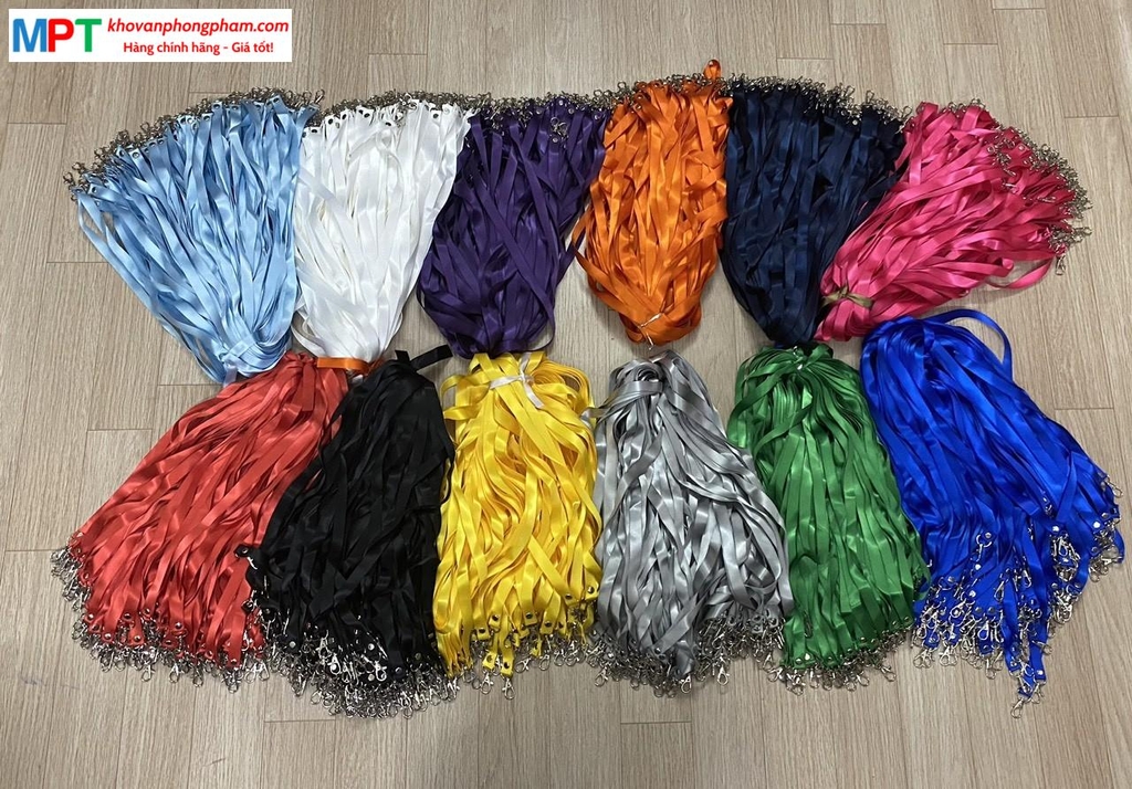 Dây đeo thẻ kiểu móc khóa bản 1.5cm - nhiều màu lựa chọn