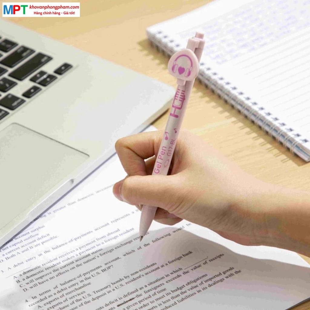 [MUA 10 TẶNG BÚT CHÌ] Bút gel Deli G17-BL ngòi 0.5mm - Mực xanh vỏ nhiều màu