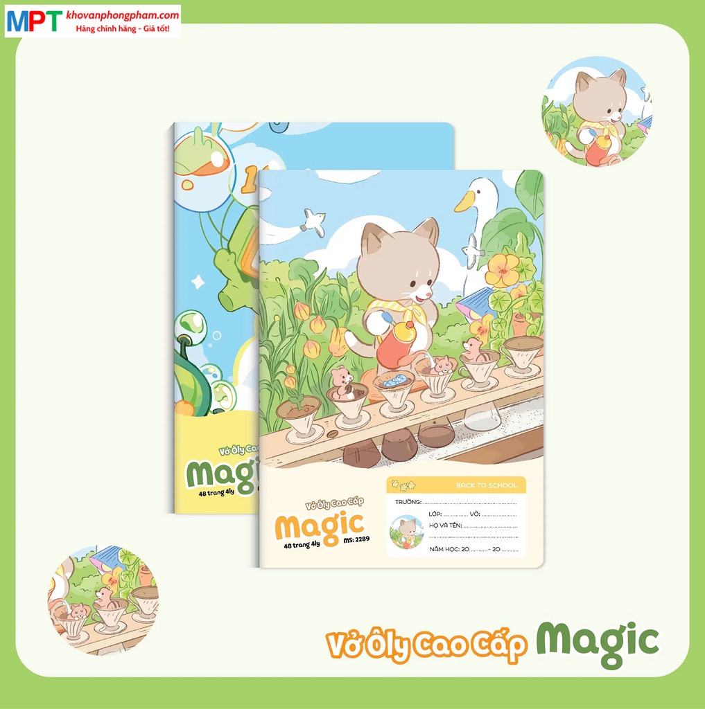 Vở 4 ôly MAGIC 48 trang Hải Tiến 2289 - Định lượng 100gsm - Mua 10 quyển tặng 1 bút chì
