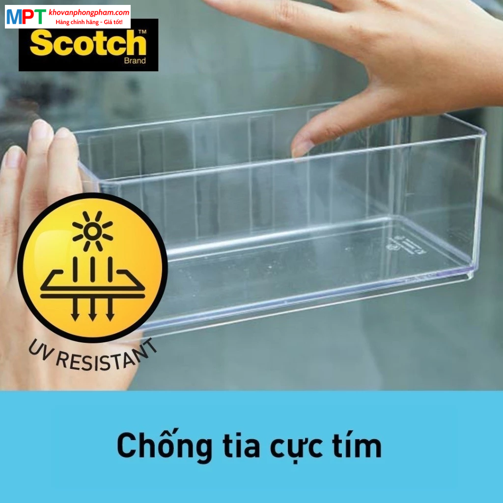 Băng dính hai mặt chịu lực trong suốt 3M SCOTCH 410-S19 - Kích thước: 19mm x 1.5m - chịu trọng tải 3,3kg - Nhập khẩu bởi 3M Việt Nam