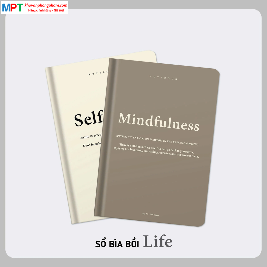 Sổ bìa bồi LIFE 6 - 160 trang 8618 - Kích thước 150 x 210mm - Định lượng 100gsm, kẻ caro