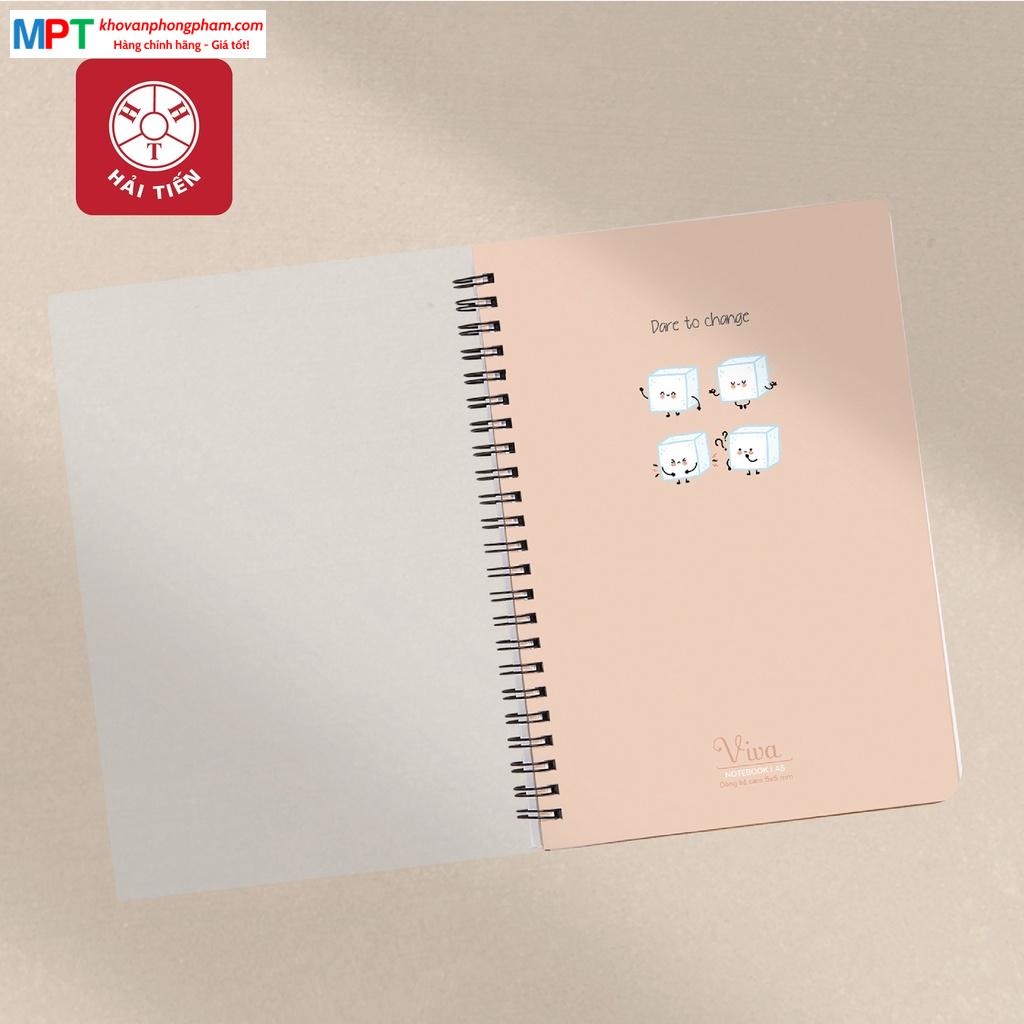 Sổ lò xo bìa nhựa cao cấp VIVA khổ B5 Hải Tiến 200 trang 6546 (KT: 175x250mm) - Kẻ Caro 5x5mm