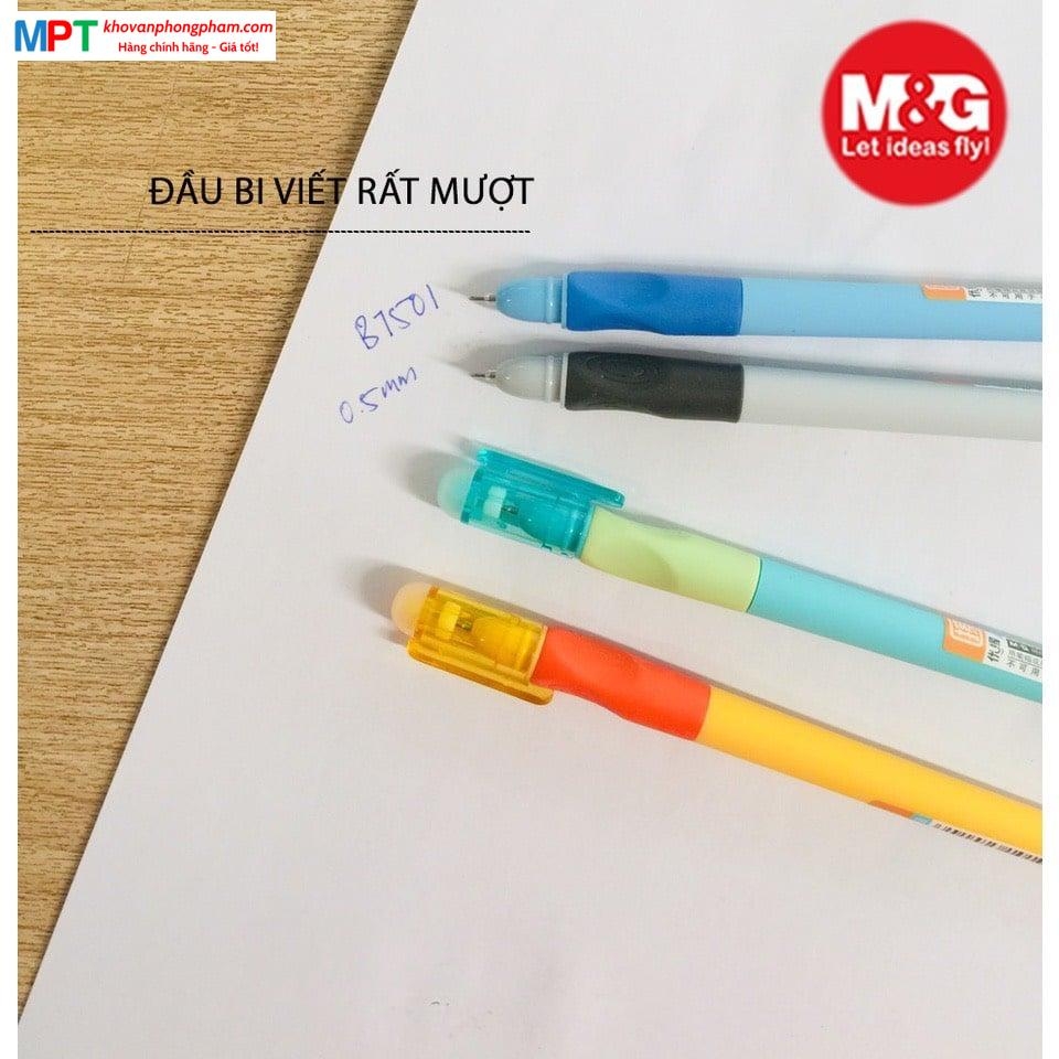 Bút gel xóa được M&G AKPB7501 có tay cầm cao su định vị và 2 đầu tẩy tiện dụng nét 0.5mm
