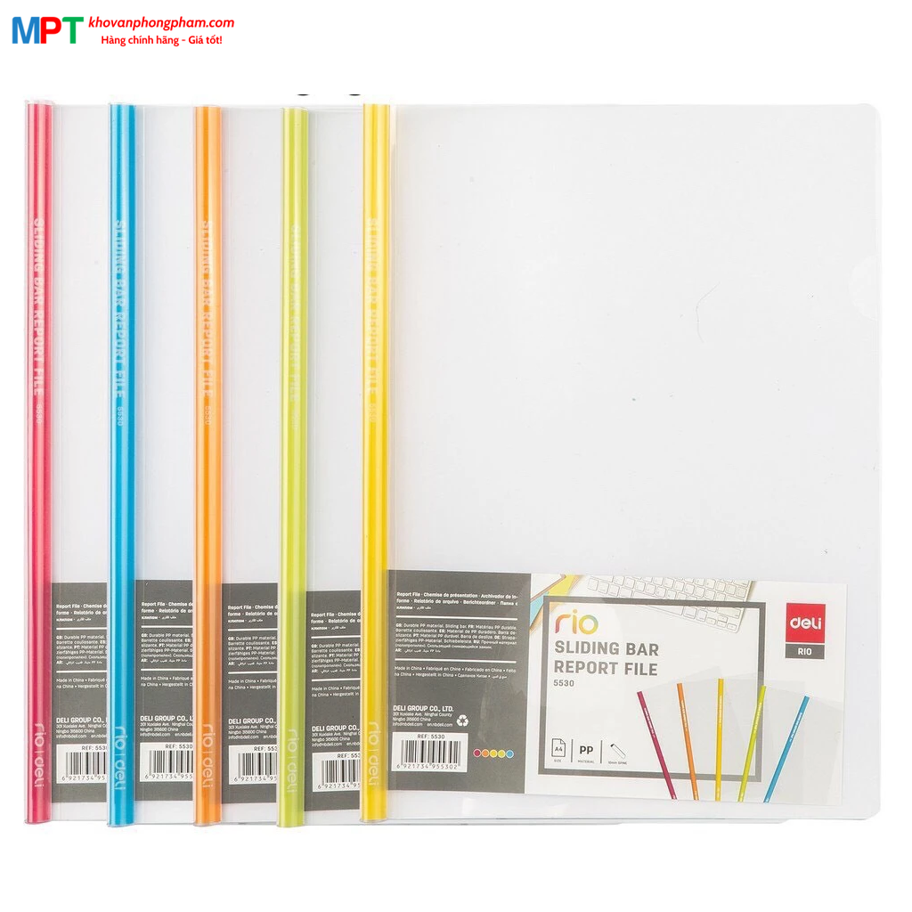 Combo 5 Rút gáy Deli 5530 - Gáy dày 10mm, chất liệu bìa cao cấp