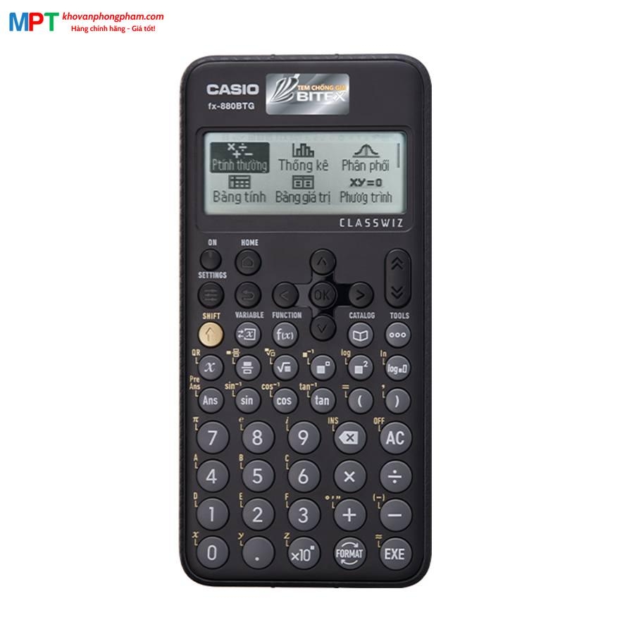 [VỎ HỘP MỚI T11/2024] Máy tính Casio FX-880BTG - Tặng kèm 2 bút bi Pilot và 10 bút bi hoặc 1 file 20 lá trị giá 30K