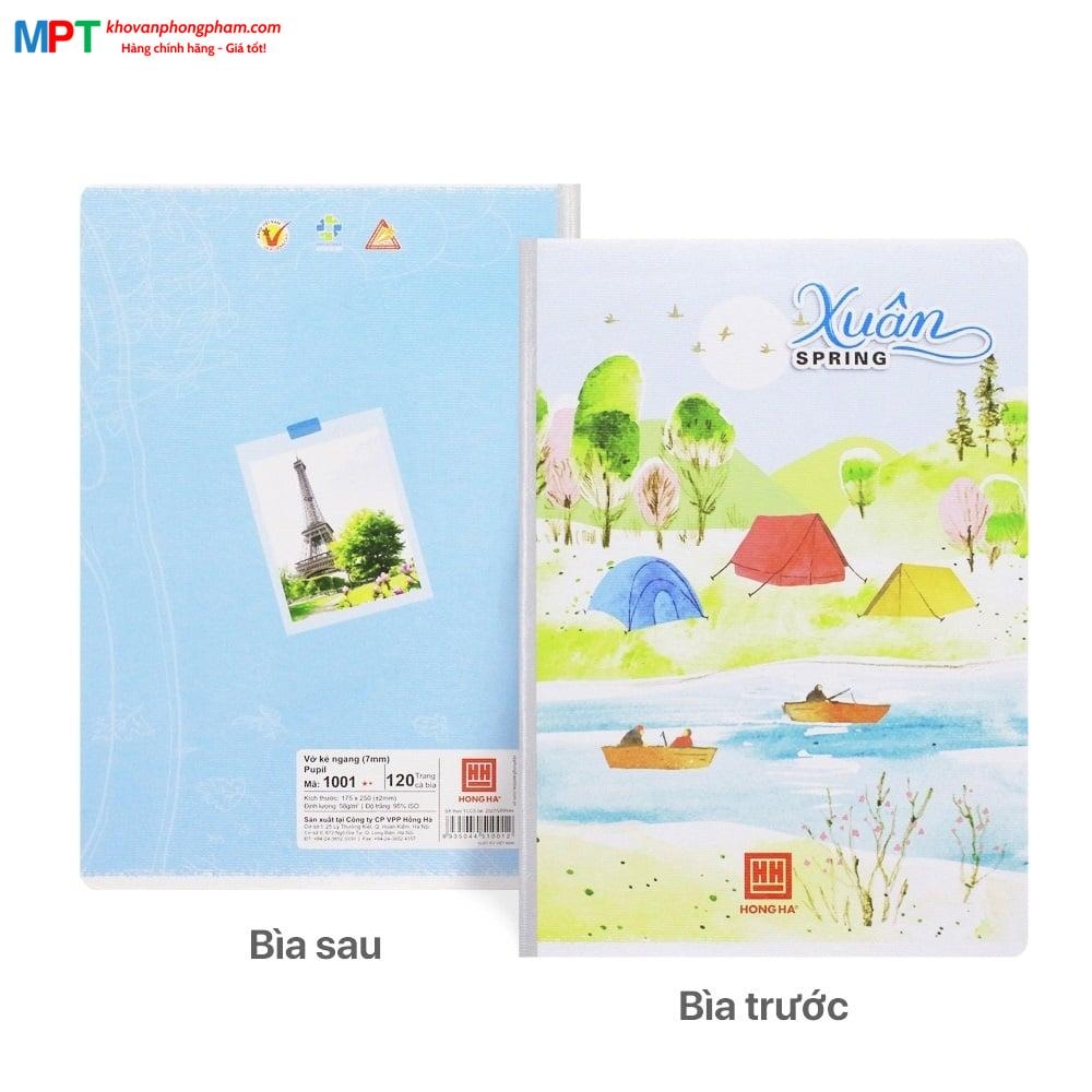 Lốc 10 Vở kẻ ngang Hồng Hà 120 trang bốn mua 1001 - Định lượng 58gms - Tặng bút bi hoặc túi Clear