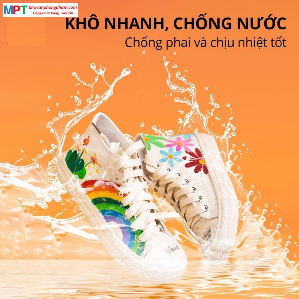 Bút sơn Acrylic Marker cao cấp 24 màu Deli HM911-24 - Chống nước vẽ trên mọi chất liệu, Tô màu DIY vẽ giày vải, chai lọ