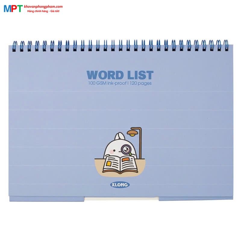Sổ học từ vựng Word List khổ B5 KLONG 120 trang 917 - Định lượng 100gsm - Kích thước 175x250mm
