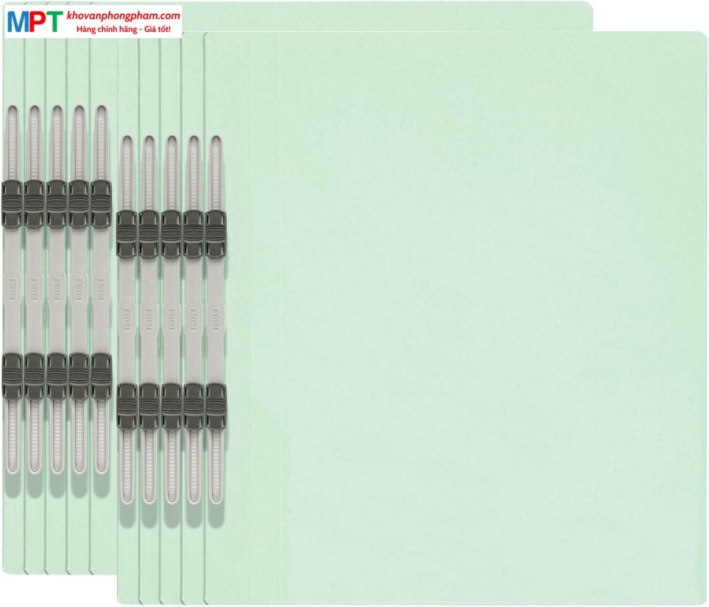 Tập 10 Bìa acco giấy Plus A4-S 0021N - Chứa được 180 tờ giấy A4 - Bìa hồ sơ giấy (Flat file)
