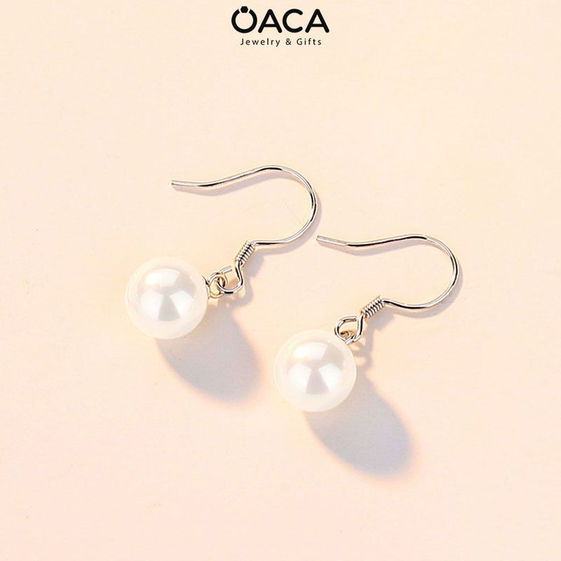 Bông tai bạc ngọc trai móc câu Conch