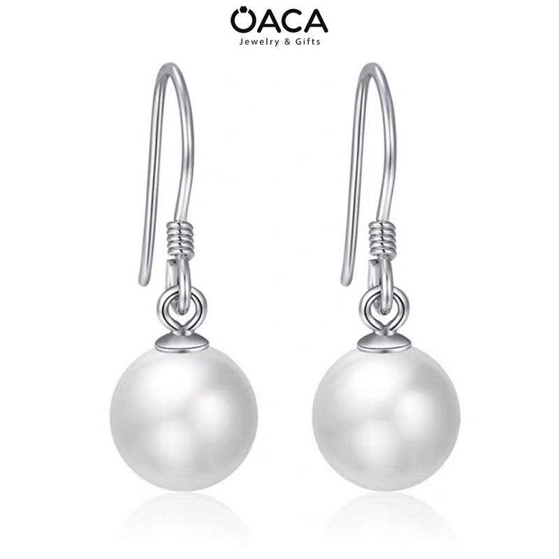 Bông tai bạc ngọc trai móc câu Conch