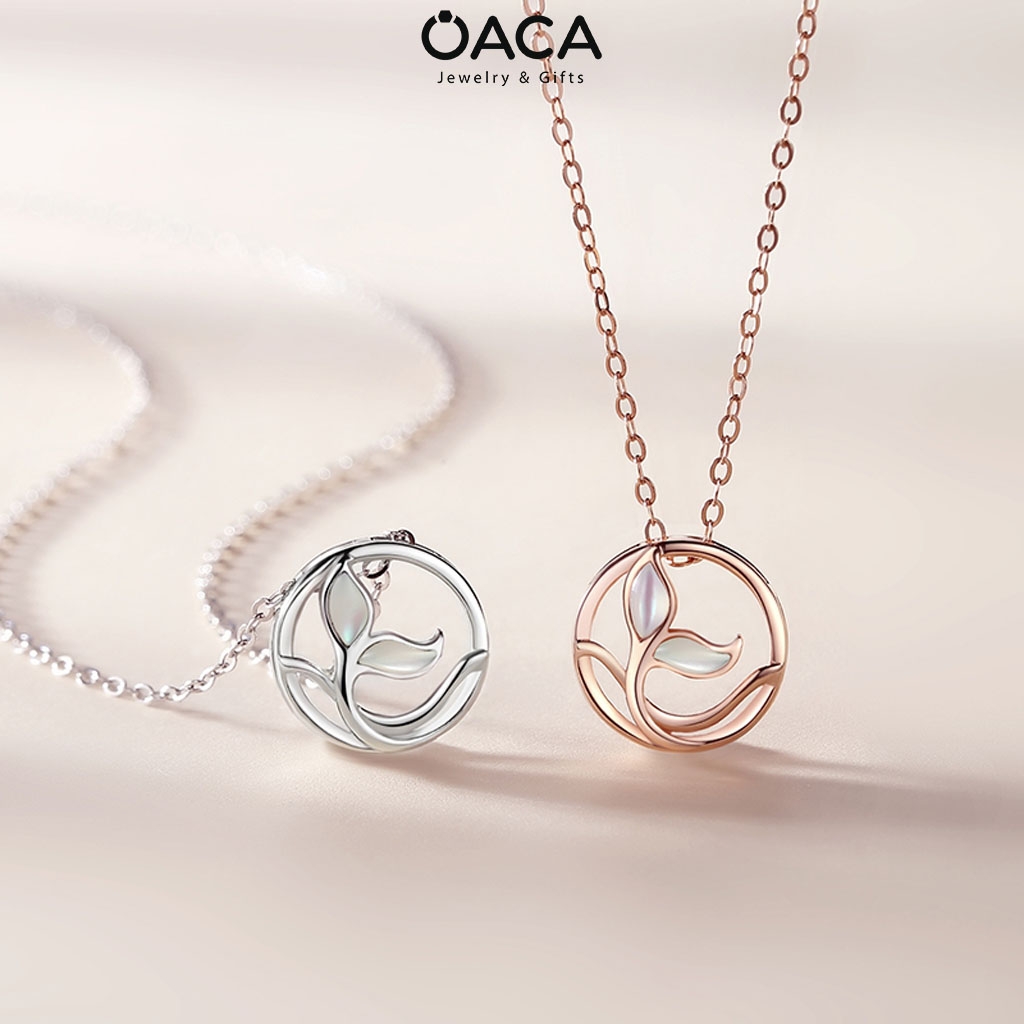 Dây chuyền bạc mạ vàng đuôi cá heo ngọc trai may mắn