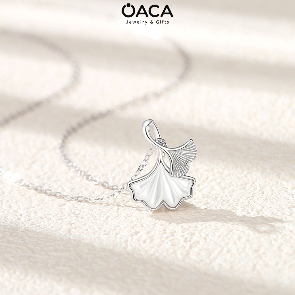 Dây chuyền bạc nữ Lucky gắn xà cừ tinh tế