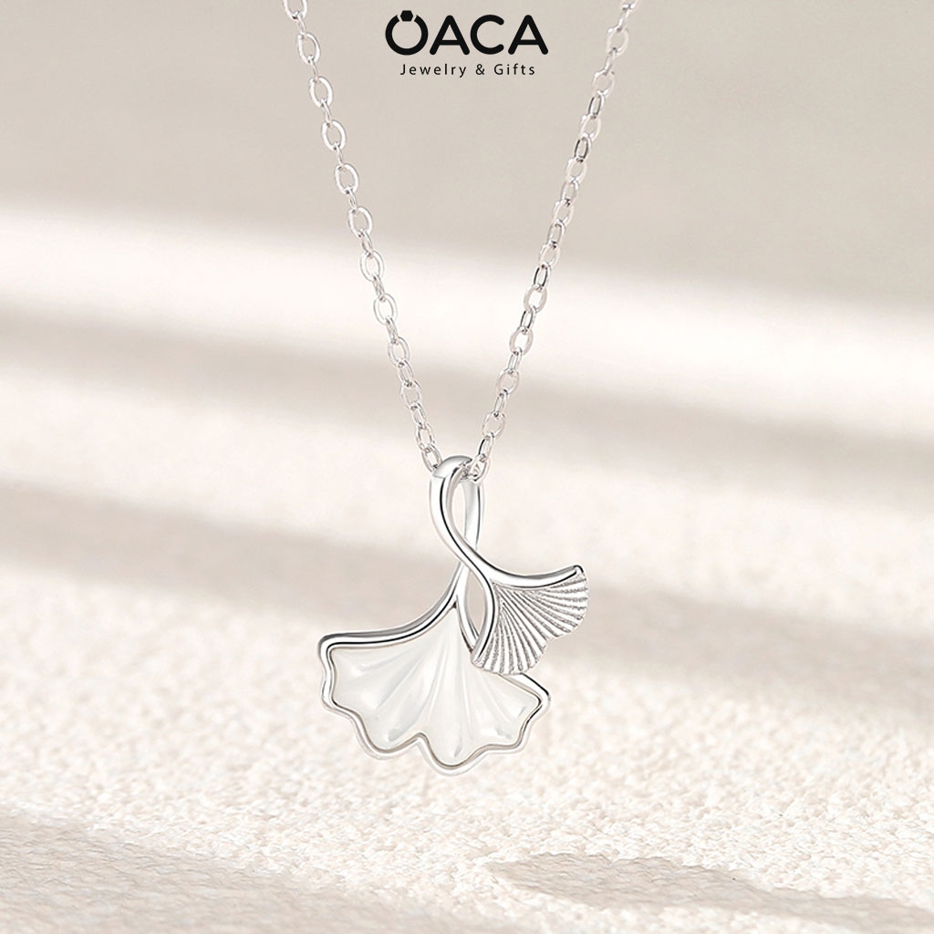 Dây chuyền bạc nữ Lucky gắn xà cừ tinh tế