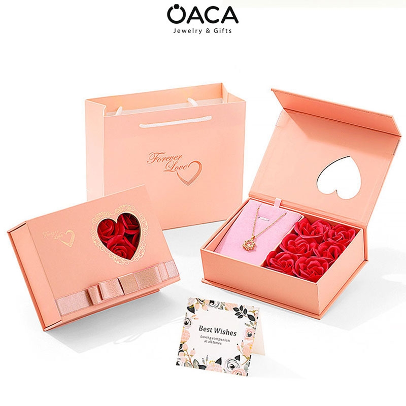 Hộp quà tặng đựng bộ trang sức hoa hồng Forever Love