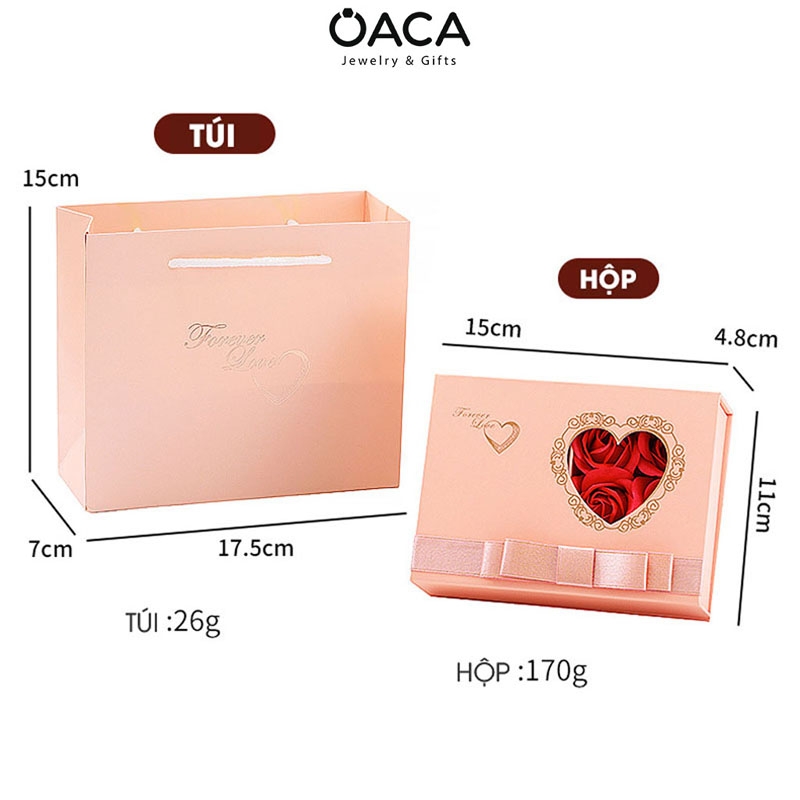Hộp quà tặng đựng bộ trang sức hoa hồng Forever Love