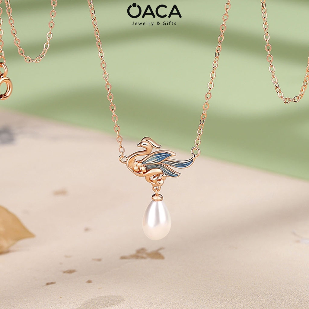 Dây chuyền bạc Phượng Hoàng cưỡi mây Ngọc Trai
