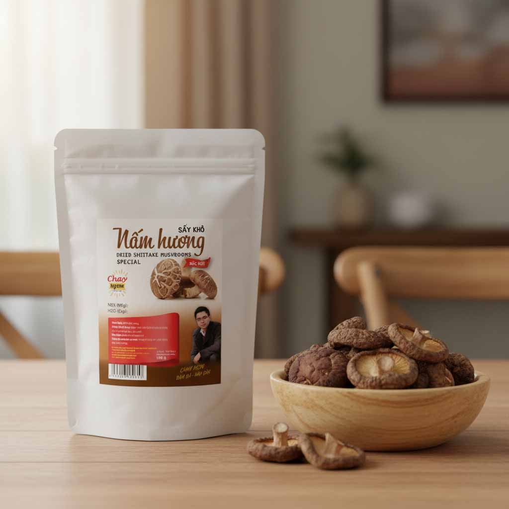 Nấm Hương Sấy Khô Đặc Biệt 100g - Special Dried Shiitake Mushrooms
