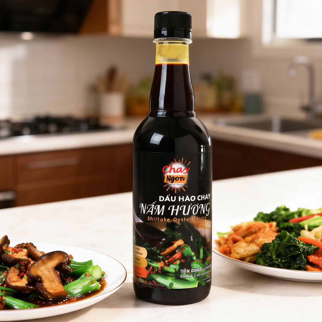 Dầu Hào Chay Nấm Hương chuẩn ngon 500ml - Shiitake Oyster Sauce
