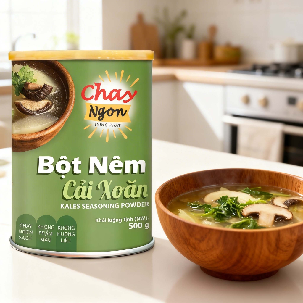 Bột Nêm Cải Xoăn Hộp 500g - Kales Seasoning Powder