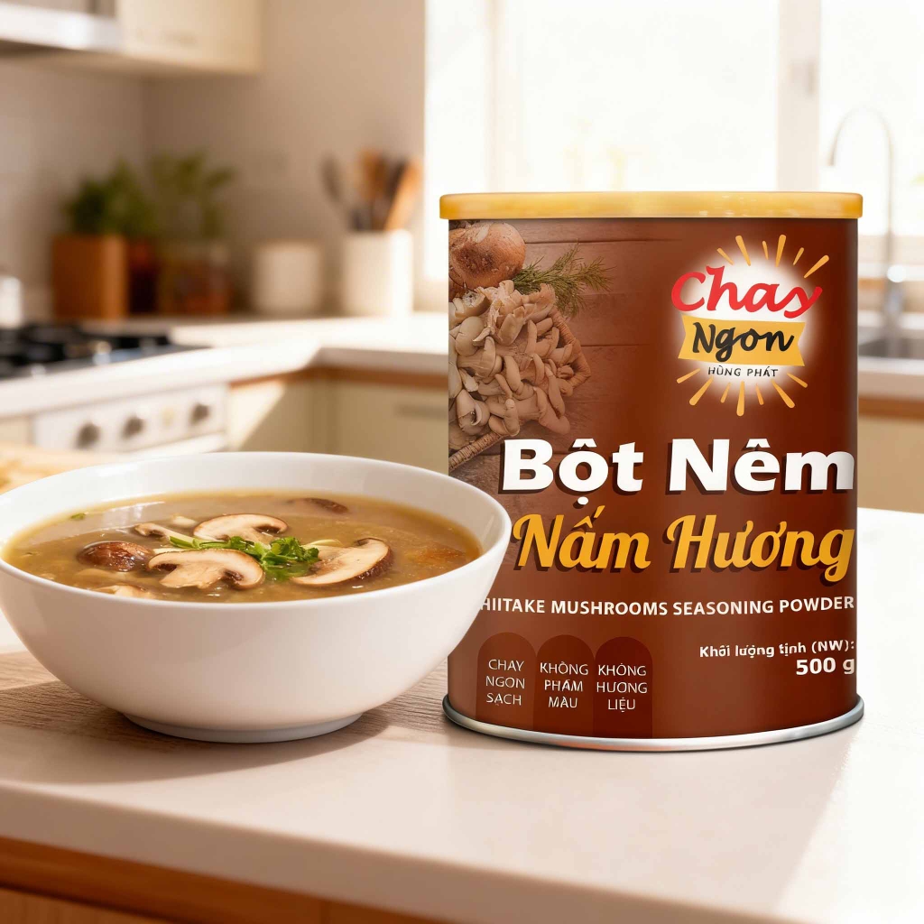 Bột Nêm Chay Nấm Hương 500g - Shiitake Mushrooms Seasoning Powder