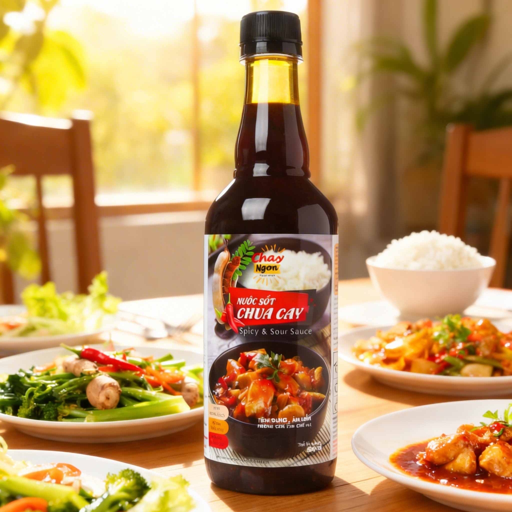 Nước Sốt Chua Cay Chai 500ml - Spicy & Sour Sauce