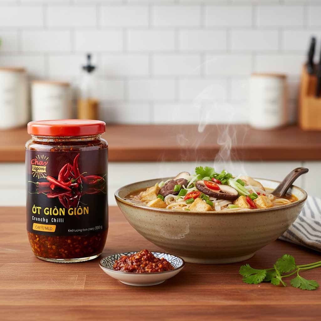Ớt Giòn Giòn Cay Ít 320g - Mild Crunchy Chilli