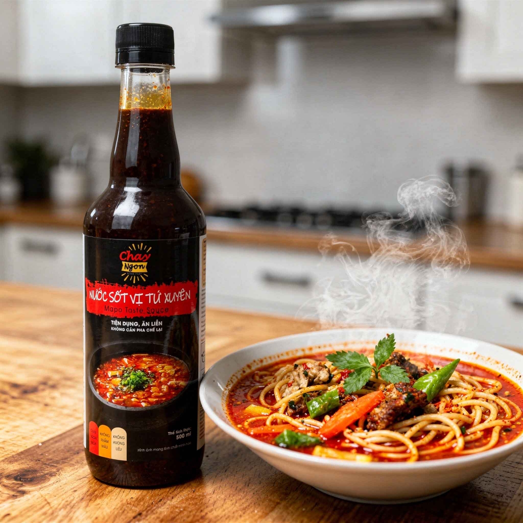 Sốt Vị Tứ Xuyên Cay Chay Ngon Hùng Phát Chai 500ml - Mapo Taste Sauce