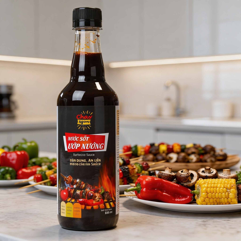 Nước Sốt Ướp Nướng Chay Ngon Hùng Phát Chai 500ml - Barbecue Sauce