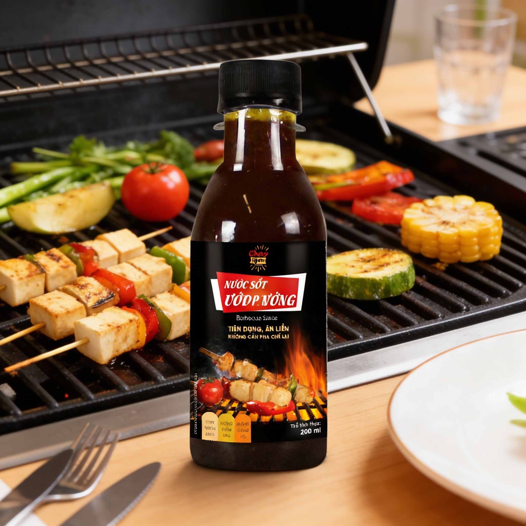 Nước Sốt Ướp Nướng Chay Ngon Hùng Phát Chai 200ml - Barbecue Sauce