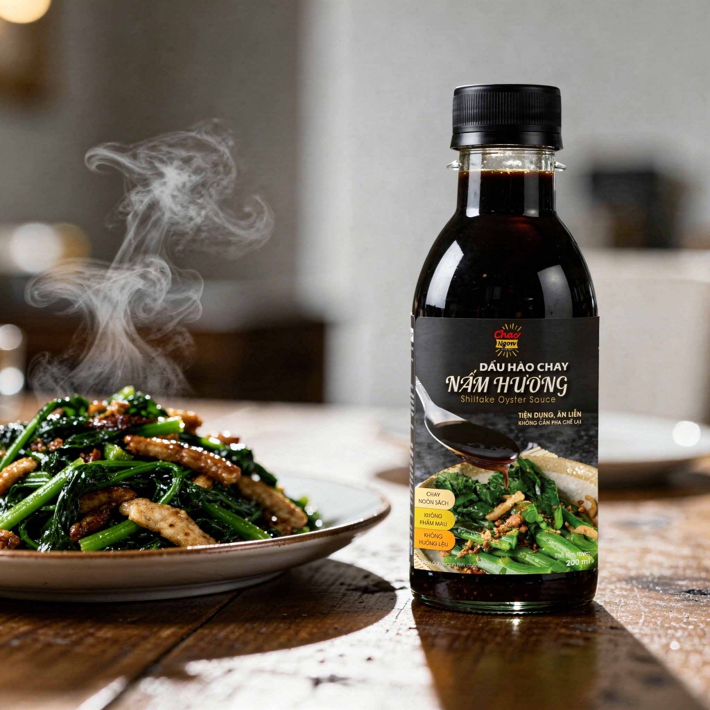 Mini Dầu Hào Chay Nấm Hương chuẩn ngon 200ml - Shiitake Oyster Sauce