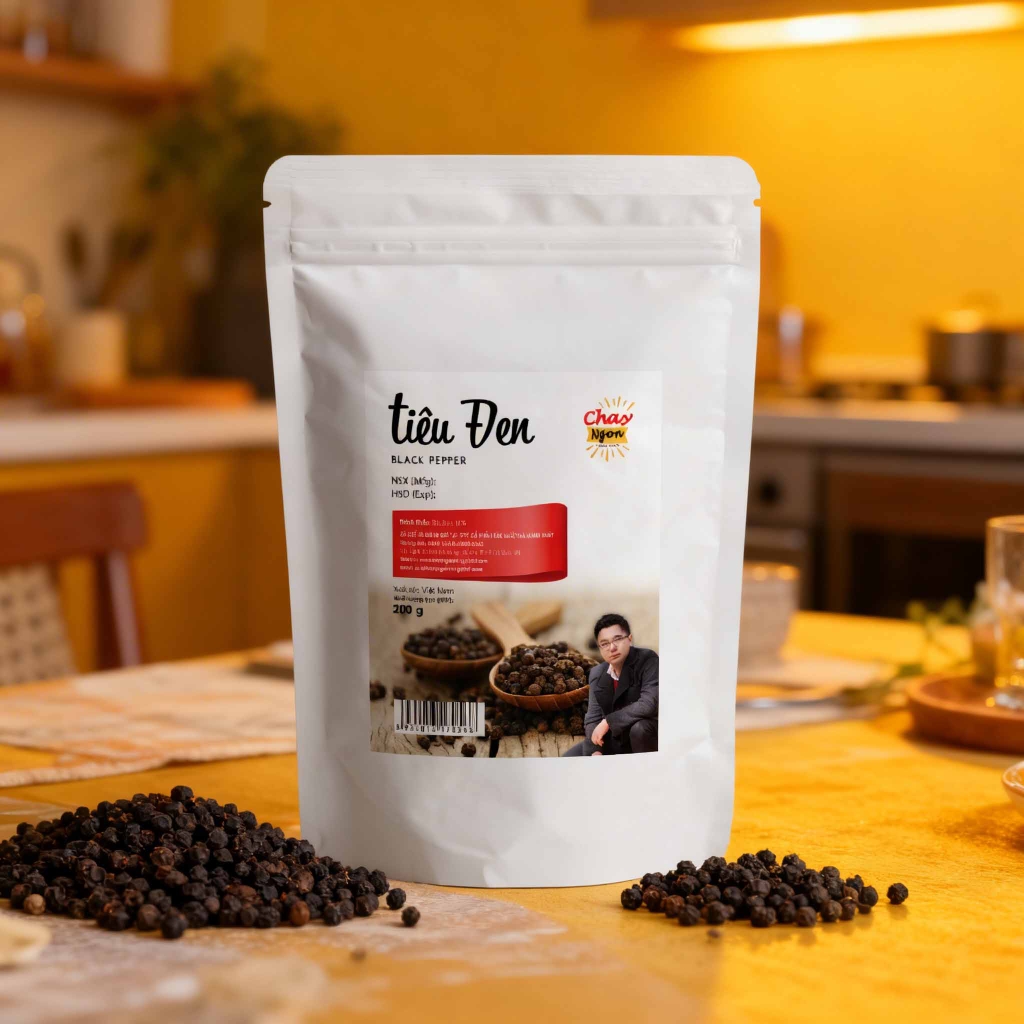 Hạt Tiêu Đen Gói 200g - Black Pepper