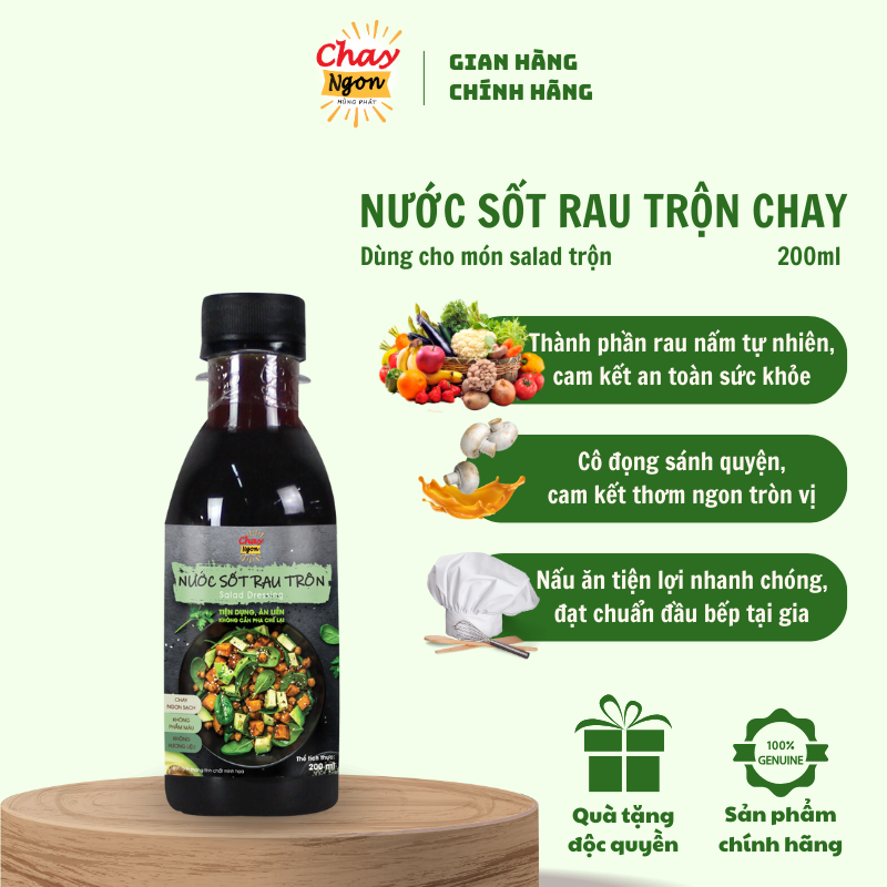 Sốt Rau Salad Trộn Chay Ngon Chua Ngọt Chuẩn Vị Chai 200ml [Bí Kíp Cho Mọi Món Salad Trộn] - Salad Dressing- Mini Salad Dressing