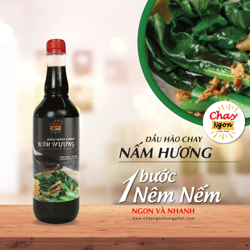 Dầu Hào Chay Nấm Hương chuẩn ngon 500ml - Shiitake Oyster Sauce