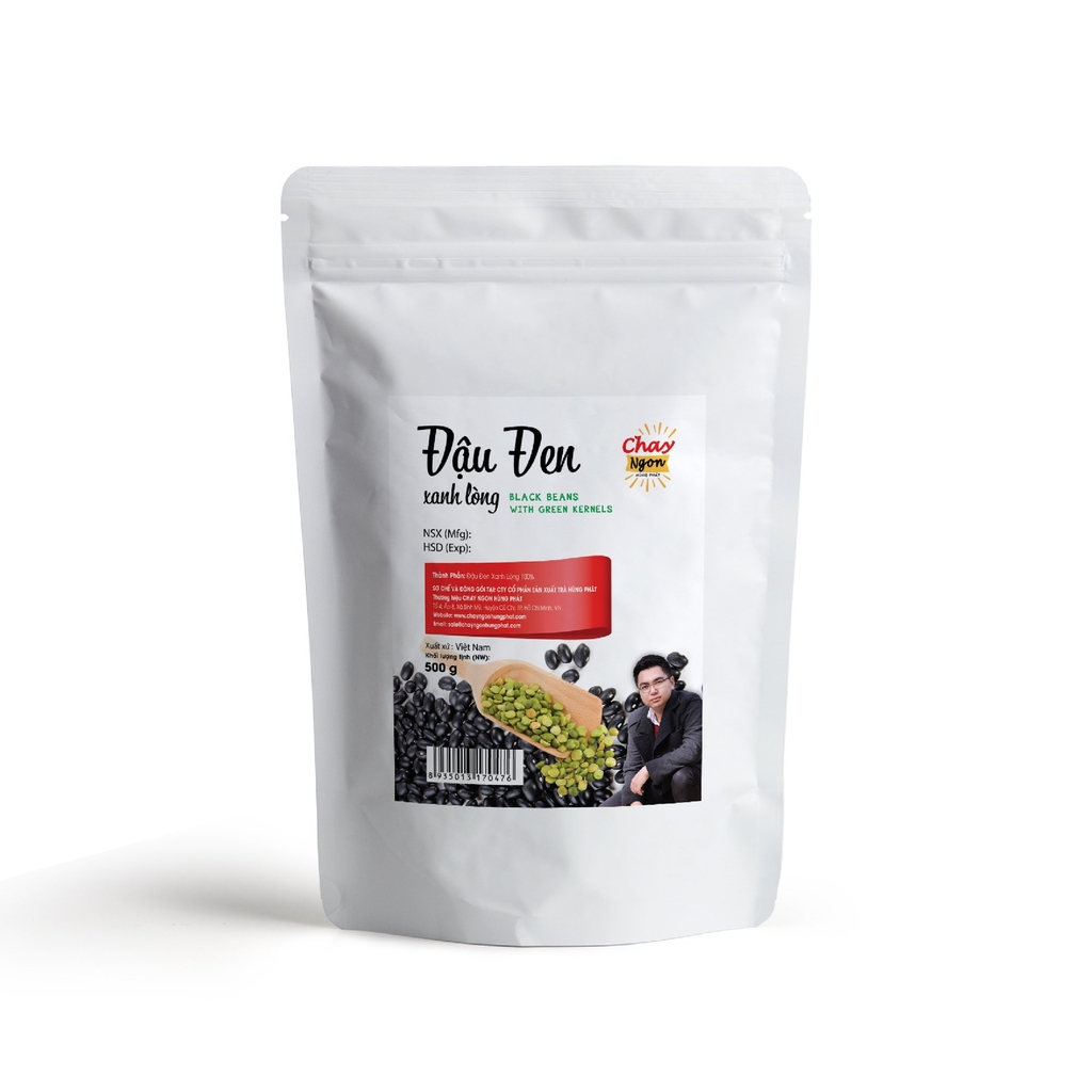 Đậu Đen Xanh Lòng Gói 500g - Black Beans with Green Kernels