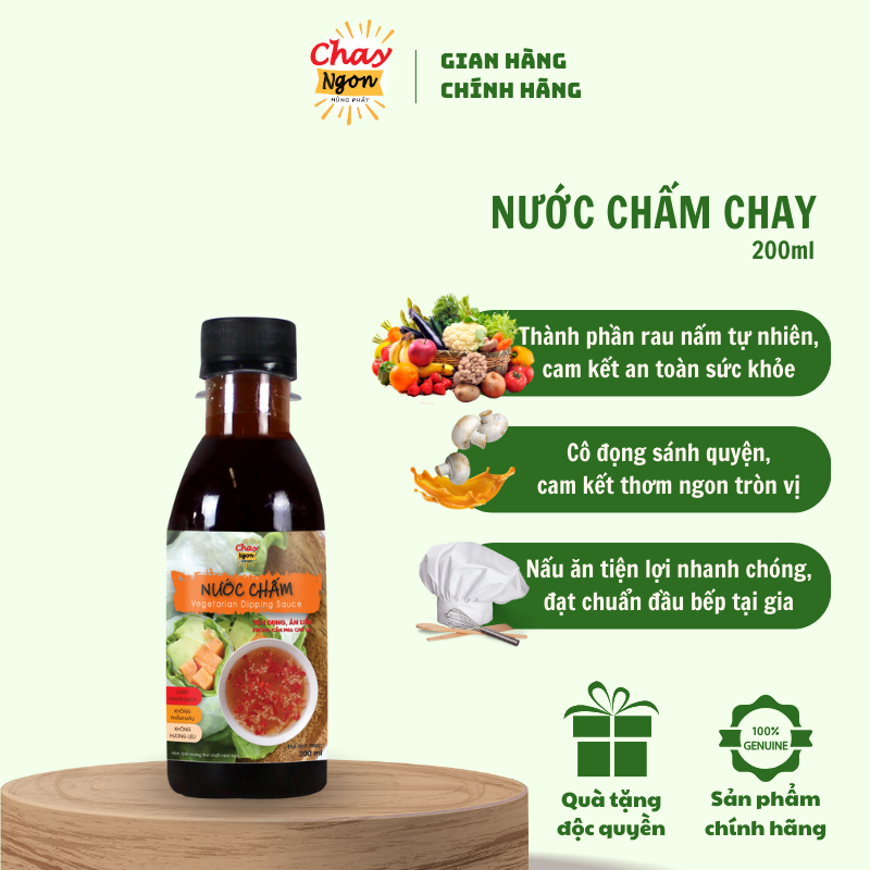 Nước Chấm Chay Ngon Hùng Phát Chai 200ml [Đổ Ra Là Dùng Tiện Lợi Vô Cùng] - Vegetarian Dipping Sauce