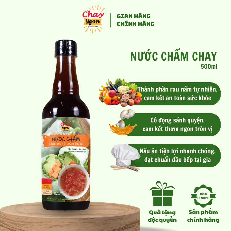Nước Chấm Chay Ngon Hùng Phát Chai 500ml [Đổ Ra Là Dùng Tiện Lợi Vô Cùng] - Vegetarian Dipping Sauce