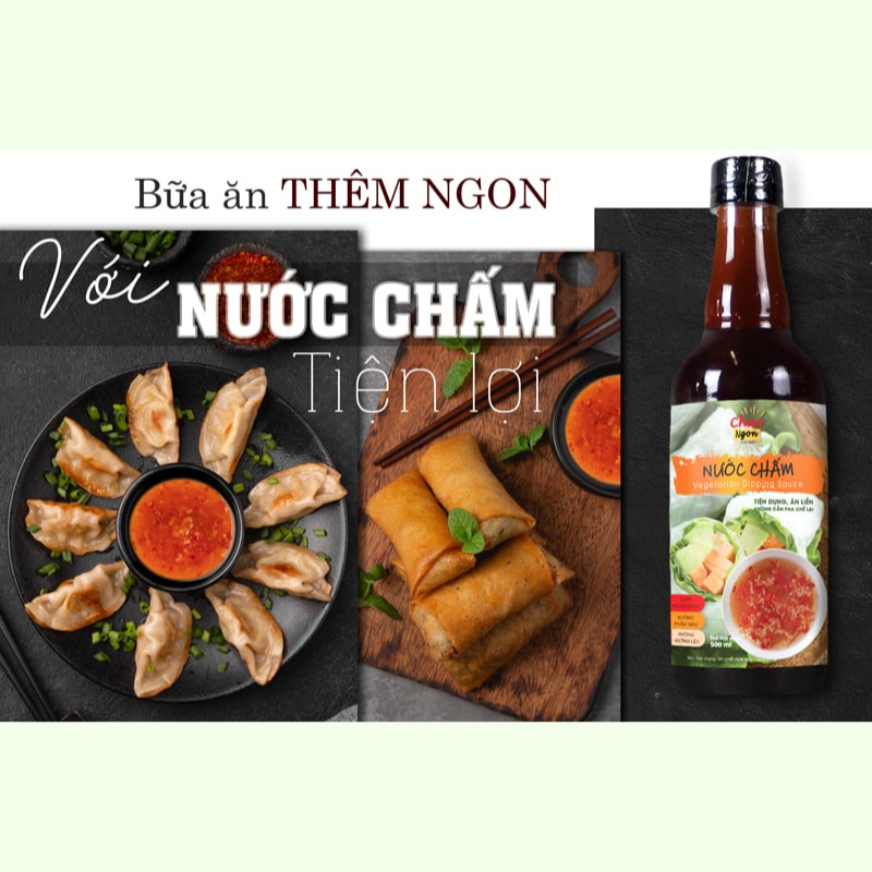 Nước Chấm Chay Ngon Hùng Phát Chai 500ml [Đổ Ra Là Dùng Tiện Lợi Vô Cùng] - Vegetarian Dipping Sauce
